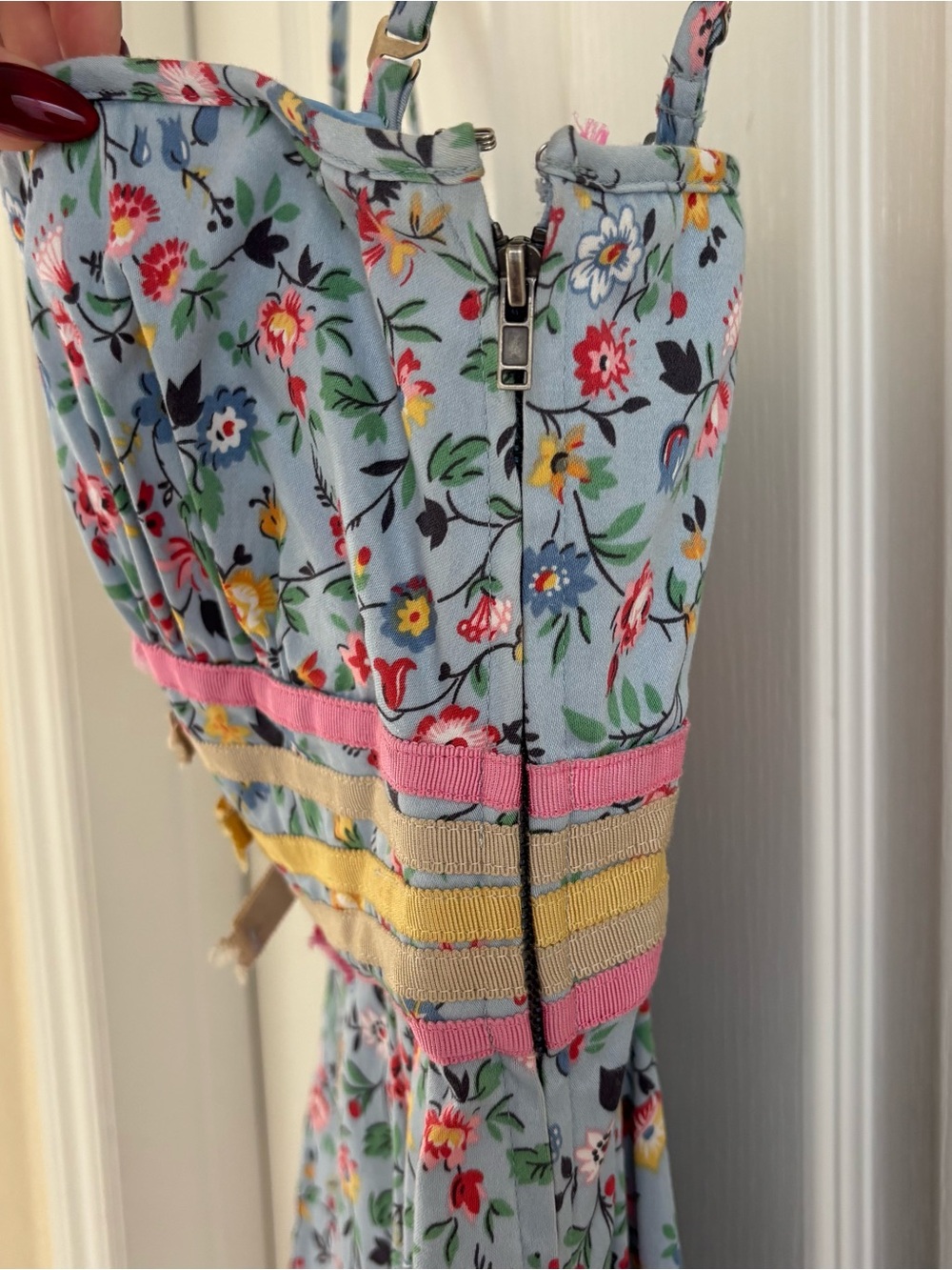 Vintage Betsey Johnson Garden Delight Blue Floral Dress - Picture 4 of 8